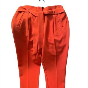 Orange pleated pants w/ tie belt! Size 18 but fits like a 14/16! Super cute!